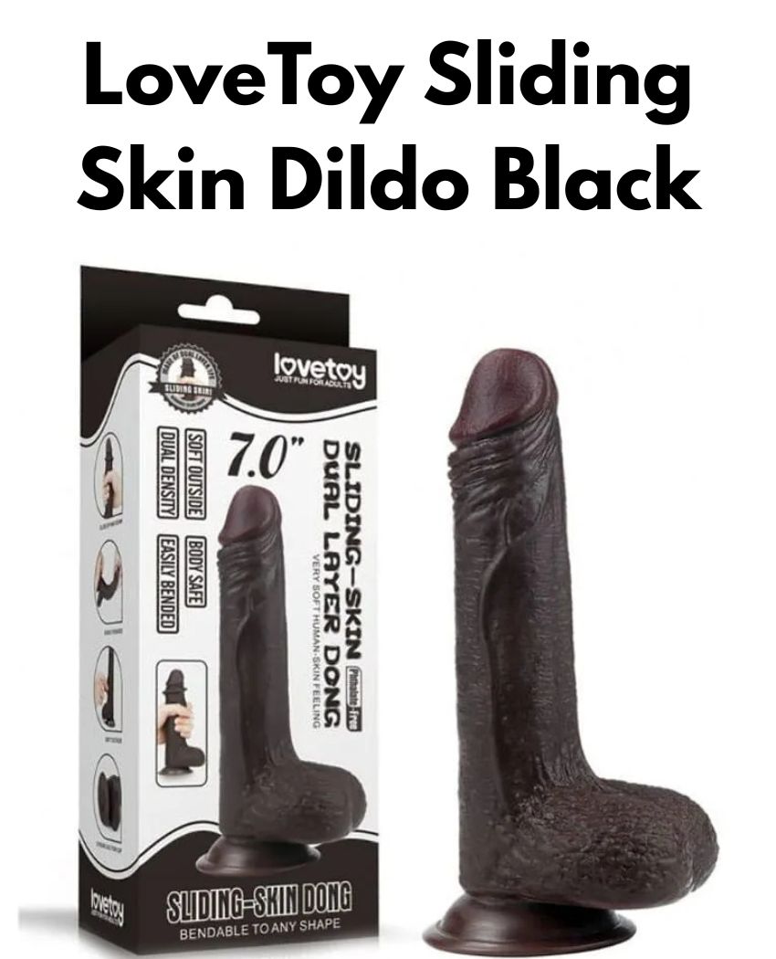 LoveToy Sliding Skin Dildo Black LoveToy Sliding Skin Dildo Black